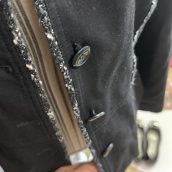 Lena Gabrielle New York size 10 black blazer with tweed blend accent seams - Picture 7 of 9